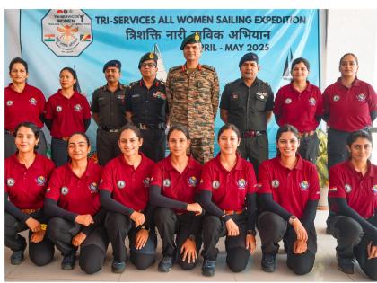TRIVENI Sets Sail: India's Nari Shakti Navigates from Mumbai to Seychelles as the Historic expedition Triservices All Women Sailing Expedition begins | TRIVENI Sets Sail: India's Nari Shakti Navigates from Mumbai to Seychelles as the Historic expedition Triservices All Women Sailing Expedition begins TRIVENI Sets Sail: India's Nari Shakti Navigates from Mumbai to Seychelles as the Historic expedition Triservices All Women Sailing Expedition begins | TRIVENI Sets Sail: India's Nari Shakti Navigates from Mumbai to Seychelles as the Historic expedition Triservices All Women Sailing Expedition begins