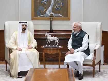 PM Modi meets Dubai Crown Prince, leaders talk of shared vision of future, stronger collaboration | PM Modi meets Dubai Crown Prince, leaders talk of shared vision of future, stronger collaboration PM Modi meets Dubai Crown Prince, leaders talk of shared vision of future, stronger collaboration | PM Modi meets Dubai Crown Prince, leaders talk of shared vision of future, stronger collaboration