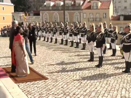 President Murmu accorded Guard of Honour in Portugal, calls for deeper bilateral ties | President Murmu accorded Guard of Honour in Portugal, calls for deeper bilateral ties President Murmu accorded Guard of Honour in Portugal, calls for deeper bilateral ties | President Murmu accorded Guard of Honour in Portugal, calls for deeper bilateral ties