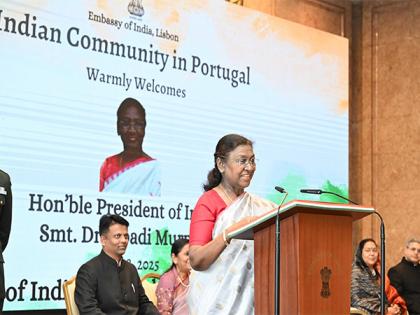 President Murmu addresses Indian diaspora in Portugal, highlights strong bilateral ties | President Murmu addresses Indian diaspora in Portugal, highlights strong bilateral ties President Murmu addresses Indian diaspora in Portugal, highlights strong bilateral ties | President Murmu addresses Indian diaspora in Portugal, highlights strong bilateral ties