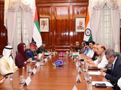 Both India, UAE committed to work towards peace and prosperity in region: Rajnath Singh | Both India, UAE committed to work towards peace and prosperity in region: Rajnath Singh Both India, UAE committed to work towards peace and prosperity in region: Rajnath Singh | Both India, UAE committed to work towards peace and prosperity in region: Rajnath Singh