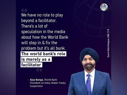 World Bank has no role beyond a facilitator on Indus Waters Treaty issue: President Ajay Banga | World Bank has no role beyond a facilitator on Indus Waters Treaty issue: President Ajay Banga World Bank has no role beyond a facilitator on Indus Waters Treaty issue: President Ajay Banga | World Bank has no role beyond a facilitator on Indus Waters Treaty issue: President Ajay Banga