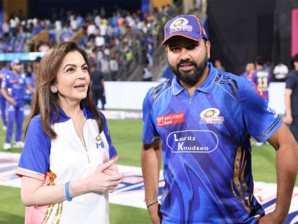 Nita Ambani congratulates Rohit Sharma as stand named after him unveiled at Wankhede Stadium | Nita Ambani congratulates Rohit Sharma as stand named after him unveiled at Wankhede Stadium