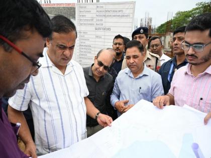 Assam: CM takes stock of progress of construction of cricket stadium, swimming pool at Amingaon | Assam: CM takes stock of progress of construction of cricket stadium, swimming pool at Amingaon