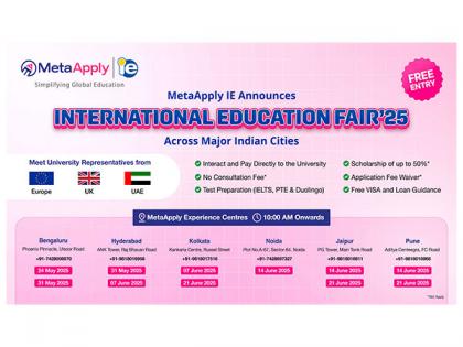 MetaApply IE is set to host International Education Fair 2025 Across Major Indian Cities | MetaApply IE is set to host International Education Fair 2025 Across Major Indian Cities MetaApply IE is set to host International Education Fair 2025 Across Major Indian Cities | MetaApply IE is set to host International Education Fair 2025 Across Major Indian Cities