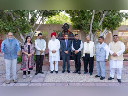Shrikant Shinde-led all-party delegation pays floral tributes at bust of Mahatma Gandhi | Shrikant Shinde-led all-party delegation pays floral tributes at bust of Mahatma Gandhi Shrikant Shinde-led all-party delegation pays floral tributes at bust of Mahatma Gandhi | Shrikant Shinde-led all-party delegation pays floral tributes at bust of Mahatma Gandhi