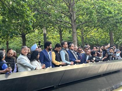 Members of all-party delegation led by Congress MP Tharoor pay tribute at 9/11 Memorial | Members of all-party delegation led by Congress MP Tharoor pay tribute at 9/11 Memorial Members of all-party delegation led by Congress MP Tharoor pay tribute at 9/11 Memorial | Members of all-party delegation led by Congress MP Tharoor pay tribute at 9/11 Memorial