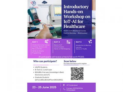 IHub-Data, IIIT Hyderabad Announces Workshop on IoT-AI for Healthcare Innovation | IHub-Data, IIIT Hyderabad Announces Workshop on IoT-AI for Healthcare Innovation