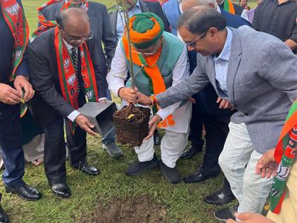 Union Minister Arjun Ram Meghwal plants tree under 'Ek Ped Maa ke Naam' initiative in London | Union Minister Arjun Ram Meghwal plants tree under 'Ek Ped Maa ke Naam' initiative in London