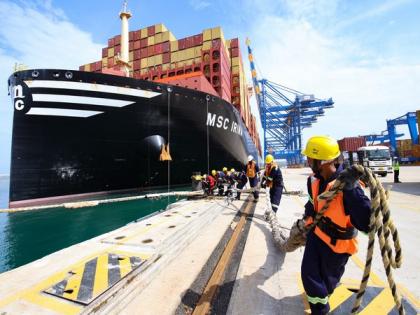 World's largest container ship MSC IRINA makes historic debut at Vizhinjam International Seaport | World's largest container ship MSC IRINA makes historic debut at Vizhinjam International Seaport World's largest container ship MSC IRINA makes historic debut at Vizhinjam International Seaport | World's largest container ship MSC IRINA makes historic debut at Vizhinjam International Seaport