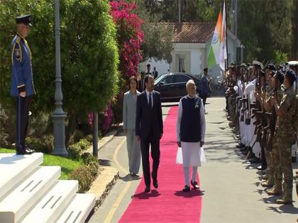 Cyprus President Nikos Christodoulides welcomes PM Modi at Presidential Palace | Cyprus President Nikos Christodoulides welcomes PM Modi at Presidential Palace Cyprus President Nikos Christodoulides welcomes PM Modi at Presidential Palace | Cyprus President Nikos Christodoulides welcomes PM Modi at Presidential Palace