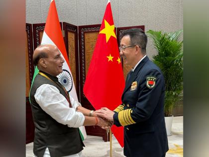 Rajnath Singh meets Chinese counterpart General Don Jun, says "Incumbent on two nations to maintain positive momentum" | Rajnath Singh meets Chinese counterpart General Don Jun, says "Incumbent on two nations to maintain positive momentum" Rajnath Singh meets Chinese counterpart General Don Jun, says "Incumbent on two nations to maintain positive momentum" | Rajnath Singh meets Chinese counterpart General Don Jun, says "Incumbent on two nations to maintain positive momentum"