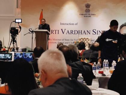 MoS Kirti Vardhan Singh highlights Indian diaspora's contribution to Zimbabwe's economy | MoS Kirti Vardhan Singh highlights Indian diaspora's contribution to Zimbabwe's economy MoS Kirti Vardhan Singh highlights Indian diaspora's contribution to Zimbabwe's economy | MoS Kirti Vardhan Singh highlights Indian diaspora's contribution to Zimbabwe's economy