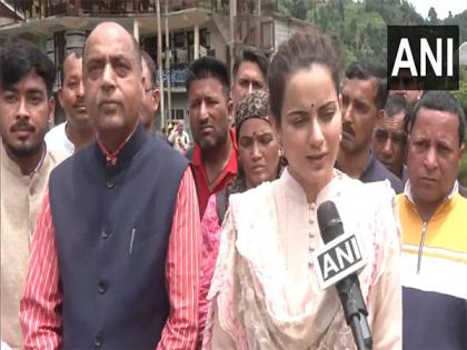 Kangana Ranaut and Jairam Thakur visit cloudburst-affected areas of Mandi | Kangana Ranaut and Jairam Thakur visit cloudburst-affected areas of Mandi