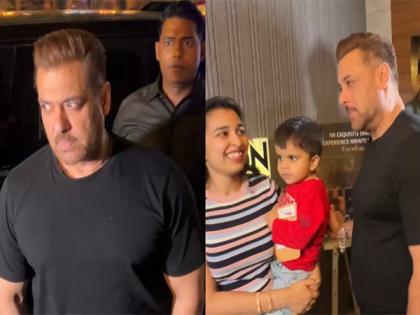 Salman Khan attends Sangeeta Bijlani's birthday bash in Mumbai, shares a moment with young fan | Salman Khan attends Sangeeta Bijlani's birthday bash in Mumbai, shares a moment with young fan