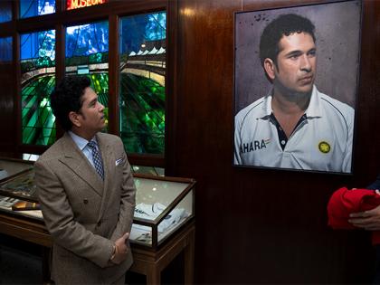 Sachin Tendulkar's portrait unveiled at MCC Museum at Lord's | Sachin Tendulkar's portrait unveiled at MCC Museum at Lord's
