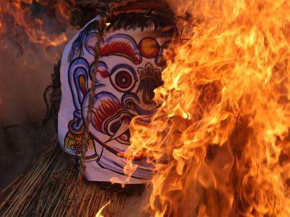 Nepal's Kathmandu Valley welcomes festive season burning effigy of demon deity "Ghantakarna" | Nepal's Kathmandu Valley welcomes festive season burning effigy of demon deity "Ghantakarna" Nepal's Kathmandu Valley welcomes festive season burning effigy of demon deity "Ghantakarna" | Nepal's Kathmandu Valley welcomes festive season burning effigy of demon deity "Ghantakarna"