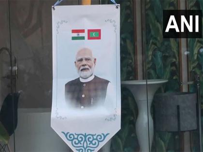 Male decked up with banners, Indian flags ahead of PM Modi's arrival | Male decked up with banners, Indian flags ahead of PM Modi's arrival Male decked up with banners, Indian flags ahead of PM Modi's arrival | Male decked up with banners, Indian flags ahead of PM Modi's arrival
