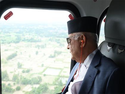 Nepali PM Oli makes aerial survey of drought-hit Madhesh Province | Nepali PM Oli makes aerial survey of drought-hit Madhesh Province