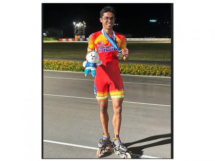 Noida's Anish Raj clinches gold for India at 20th Asian Roller-Skating Championships | Noida's Anish Raj clinches gold for India at 20th Asian Roller-Skating Championships