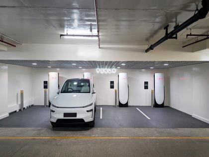 Tesla launches India's first charging facility at Mumbai's BKC | Tesla launches India's first charging facility at Mumbai's BKC