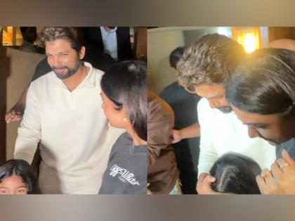 Allu Arjun turns caring dad as he shields daughter from camera flashes during family outing | Allu Arjun turns caring dad as he shields daughter from camera flashes during family outing
