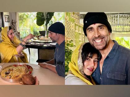 Akshay Kumar celebrates Raksha Bandhan with sisters Alka Bhatia, Warda Khan; check pics | Akshay Kumar celebrates Raksha Bandhan with sisters Alka Bhatia, Warda Khan; check pics