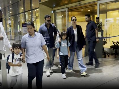 Pataudis return to Mumbai; Bebo, Saif, and kids spotted together at airport after birthday celebrations | Pataudis return to Mumbai; Bebo, Saif, and kids spotted together at airport after birthday celebrations Pataudis return to Mumbai; Bebo, Saif, and kids spotted together at airport after birthday celebrations | Pataudis return to Mumbai; Bebo, Saif, and kids spotted together at airport after birthday celebrations