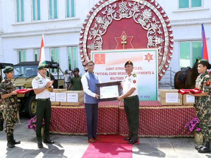 India hands over medical, defence equipment vehicles to Nepal Army | India hands over medical, defence equipment vehicles to Nepal Army
