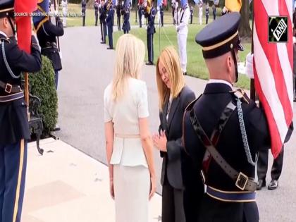 Italian PM Meloni greets US aide with 'namaste' | Italian PM Meloni greets US aide with 'namaste' Italian PM Meloni greets US aide with 'namaste' | Italian PM Meloni greets US aide with 'namaste'
