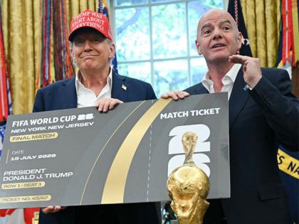 FIFA President Gianni Infantino presents first ticket of 2026 World Cup Final to Donald Trump | FIFA President Gianni Infantino presents first ticket of 2026 World Cup Final to Donald Trump FIFA President Gianni Infantino presents first ticket of 2026 World Cup Final to Donald Trump | FIFA President Gianni Infantino presents first ticket of 2026 World Cup Final to Donald Trump
