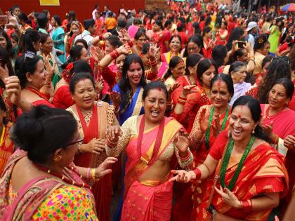 Nepali Hindu women observe "Teej", sharing pain and anxiety | Nepali Hindu women observe "Teej", sharing pain and anxiety