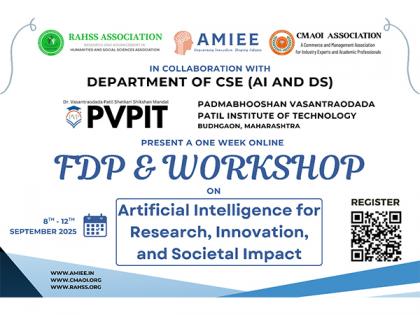 RAHSS, CMAOI, AMIEE & PVPIT Maharashtra host 1-week FDP on "AI for Research, Innovation, and Societal Impact" | RAHSS, CMAOI, AMIEE & PVPIT Maharashtra host 1-week FDP on "AI for Research, Innovation, and Societal Impact"