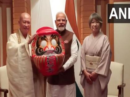 PM Modi gifted with traditional Daruma doll during his Japan visit | PM Modi gifted with traditional Daruma doll during his Japan visit PM Modi gifted with traditional Daruma doll during his Japan visit | PM Modi gifted with traditional Daruma doll during his Japan visit