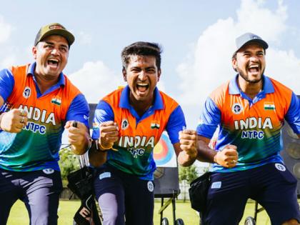 Indian Men's Compound Archery Team wins first-ever gold at World Championships | Indian Men's Compound Archery Team wins first-ever gold at World Championships Indian Men's Compound Archery Team wins first-ever gold at World Championships | Indian Men's Compound Archery Team wins first-ever gold at World Championships