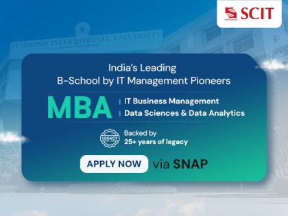 SCIT Opens Applications for 2025-27 MBA in ITBM & DSDA via SNAP | SCIT Opens Applications for 2025-27 MBA in ITBM & DSDA via SNAP SCIT Opens Applications for 2025-27 MBA in ITBM & DSDA via SNAP | SCIT Opens Applications for 2025-27 MBA in ITBM & DSDA via SNAP