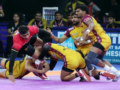Bengaluru Bulls make it four in a row as Ganesha's final raid heroics stun Telugu Titans in Southern Derby thriller | Bengaluru Bulls make it four in a row as Ganesha's final raid heroics stun Telugu Titans in Southern Derby thriller Bengaluru Bulls make it four in a row as Ganesha's final raid heroics stun Telugu Titans in Southern Derby thriller | Bengaluru Bulls make it four in a row as Ganesha's final raid heroics stun Telugu Titans in Southern Derby thriller