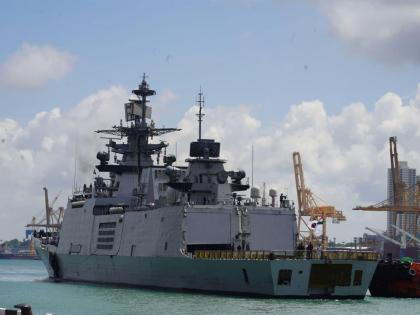 Indian Navy's INS Satpura arrives in Colombo | Indian Navy's INS Satpura arrives in Colombo