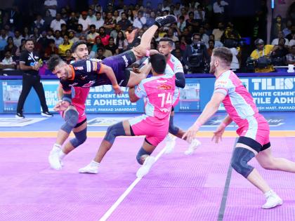 PKL 12: Nitin Kumar's Super 10 leads Jaipur Pink Panthers comeback to clinch tie-breaker against U Mumba | PKL 12: Nitin Kumar's Super 10 leads Jaipur Pink Panthers comeback to clinch tie-breaker against U Mumba PKL 12: Nitin Kumar's Super 10 leads Jaipur Pink Panthers comeback to clinch tie-breaker against U Mumba | PKL 12: Nitin Kumar's Super 10 leads Jaipur Pink Panthers comeback to clinch tie-breaker against U Mumba