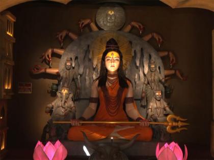 Kolkata's Durga Puja Pandal showcases stunning silicon idol with Maha Kumbh inspiration | Kolkata's Durga Puja Pandal showcases stunning silicon idol with Maha Kumbh inspiration