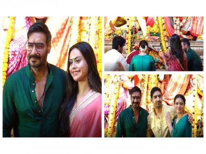 Ajay Devgn joins Kajol, daughter Nysa for Durga Puja celebrations | Ajay Devgn joins Kajol, daughter Nysa for Durga Puja celebrations