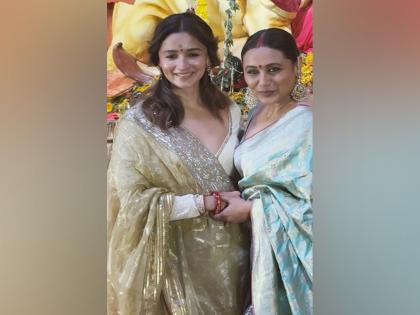 Alia Bhatt shares a warm hug with Rani at Durga Puja, exudes grace in stunning lehenga | Alia Bhatt shares a warm hug with Rani at Durga Puja, exudes grace in stunning lehenga