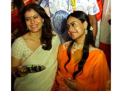 Kajol takes part in 'Sindoor Khela' ceremony with daugher Nysa, celebrities join the festivities | Kajol takes part in 'Sindoor Khela' ceremony with daugher Nysa, celebrities join the festivities