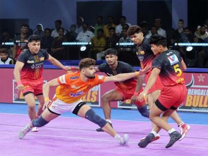 PKL: Bengaluru Bulls tamed in tie-breaker thriller; Puneri Paltan on top of points table | PKL: Bengaluru Bulls tamed in tie-breaker thriller; Puneri Paltan on top of points table