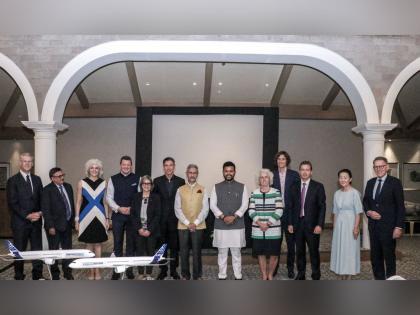 EAM Jaishankar, Aviation Minister Kinjarapu join Airbus-IndiGo reception in Delhi | EAM Jaishankar, Aviation Minister Kinjarapu join Airbus-IndiGo reception in Delhi