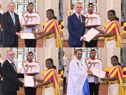 President Droupadi Murmu accepts credentials of newly appointed envoys | President Droupadi Murmu accepts credentials of newly appointed envoys