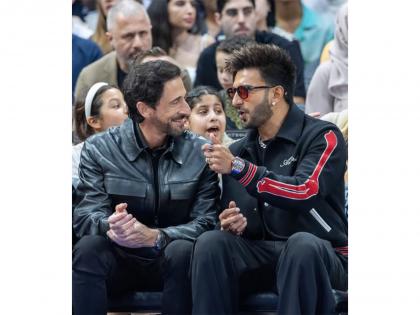 Ranveer Singh meets with Adrien Brody at NBA pre-season game in Abu Dhabi | Ranveer Singh meets with Adrien Brody at NBA pre-season game in Abu Dhabi