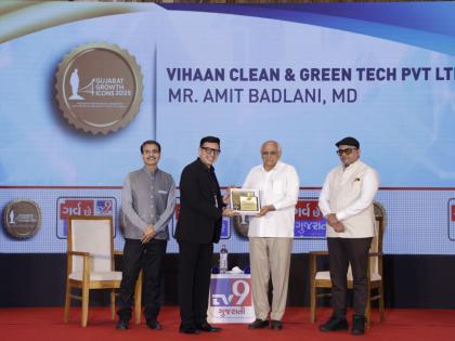 Amit Badlani, MD of Vihaan Clean & Green Tech & Go Green Mechanisms, honoured by CM Bhupendra Patel | Amit Badlani, MD of Vihaan Clean & Green Tech & Go Green Mechanisms, honoured by CM Bhupendra Patel Amit Badlani, MD of Vihaan Clean & Green Tech & Go Green Mechanisms, honoured by CM Bhupendra Patel | Amit Badlani, MD of Vihaan Clean & Green Tech & Go Green Mechanisms, honoured by CM Bhupendra Patel