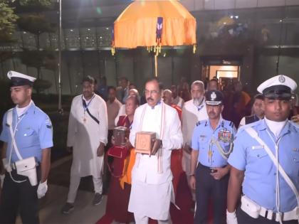 UP Dy CM Maurya leads delegation of monks to transport Buddha relics to Russia's Kalmykia for exposition | UP Dy CM Maurya leads delegation of monks to transport Buddha relics to Russia's Kalmykia for exposition