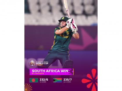 ICC Women's WC: South Africa defeat Bangladesh by three wickets; Tryon, Nadine shine | ICC Women's WC: South Africa defeat Bangladesh by three wickets; Tryon, Nadine shine